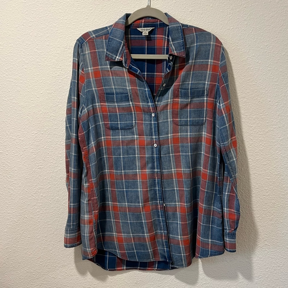 Lucky Brand Blue Red Plaid Button Down